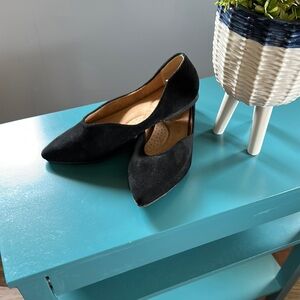 Maurices Black Textile Suede Flats Timeless Design